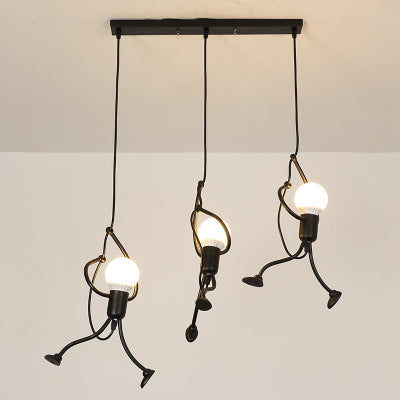 Pendant Lighting Fixture Industrial Living Room Pendant Ceiling Light with Unique Metal Shade in Black
