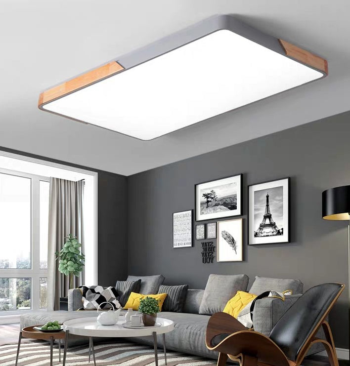 Geometrical Flush Mount Light Fixtures Modern Wood Flush Chandelier