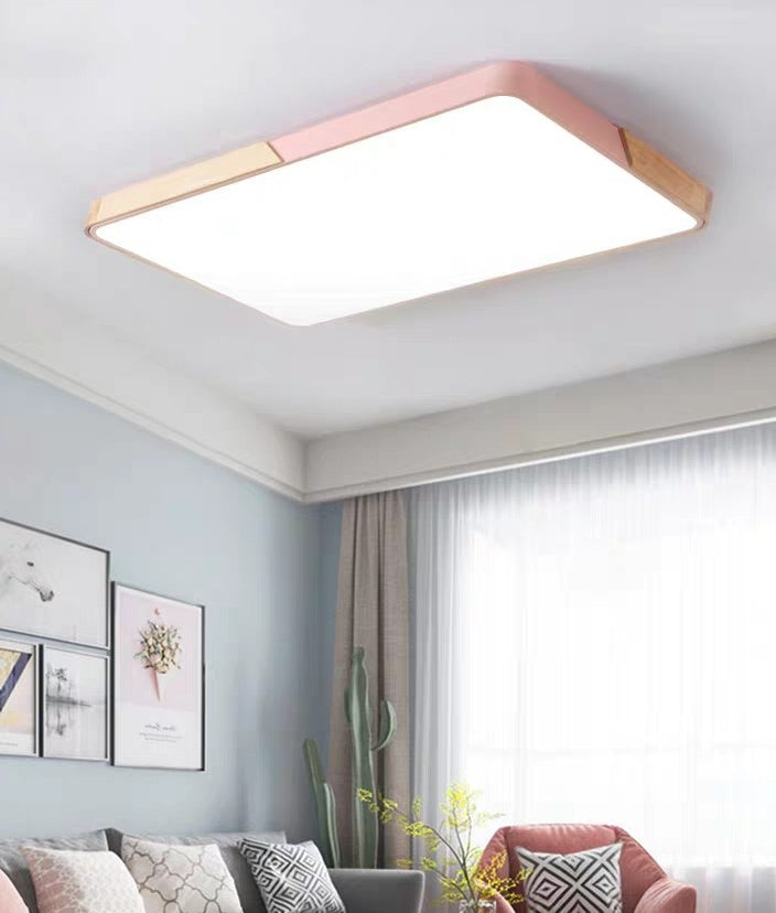 Geometrical Flush Mount Light Fixtures Modern Wood Flush Chandelier