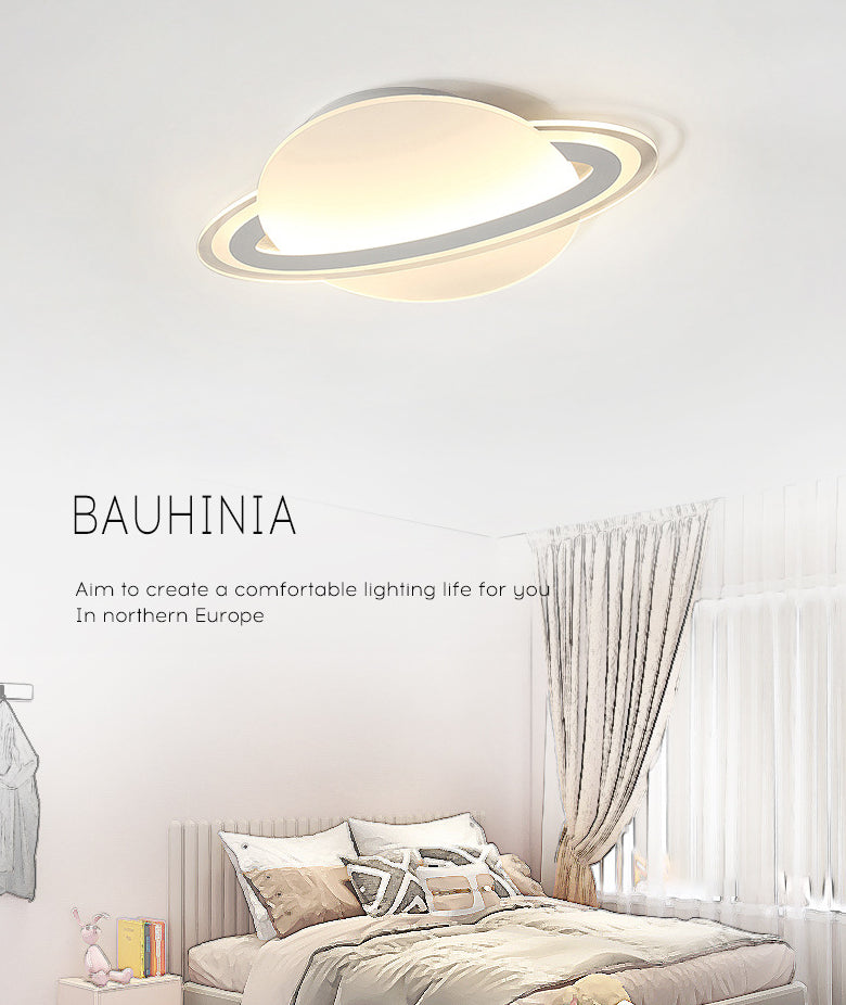 Nordic Acrylic Flush Mount Light Fixture White Saturn LED Flush Mount Spotlight for Kids Bedroom