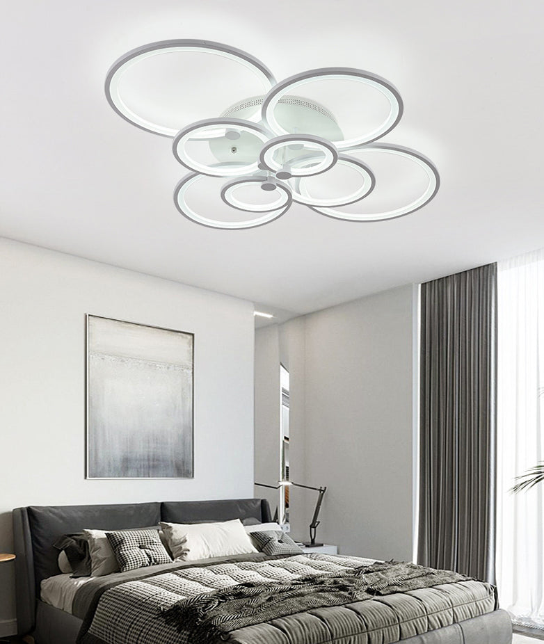 Overlapping Circles Acrylic LED Ceiling Light Contemporary Style Simplicity Lighting Fixture for Living Room