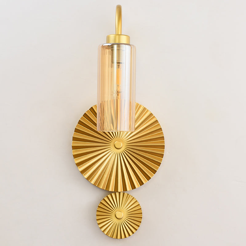 Retro GoiSeleck wandlamp 1 Licht Amber/Clear/Smoke Gray Glass Wandlicht SCONCE MET LOTUS BEADEsign