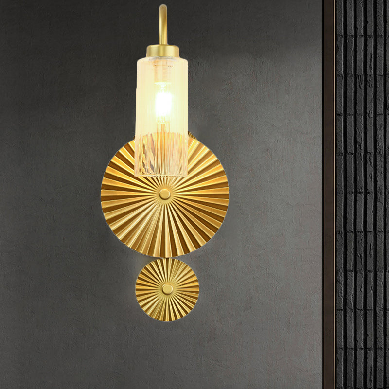 Retro GoiSeleck wandlamp 1 Licht Amber/Clear/Smoke Gray Glass Wandlicht SCONCE MET LOTUS BEADEsign