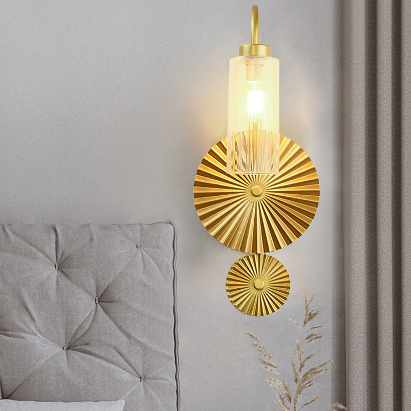 Retro GoiSeleck wandlamp 1 Licht Amber/Clear/Smoke Gray Glass Wandlicht SCONCE MET LOTUS BEADEsign