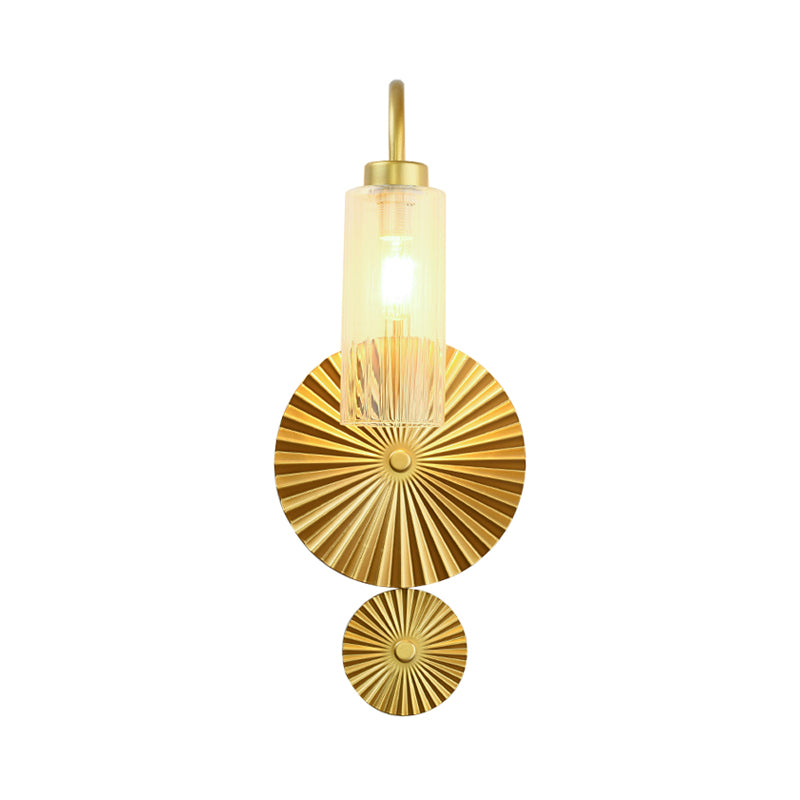 Retro GoiSeleck wandlamp 1 Licht Amber/Clear/Smoke Gray Glass Wandlicht SCONCE MET LOTUS BEADEsign