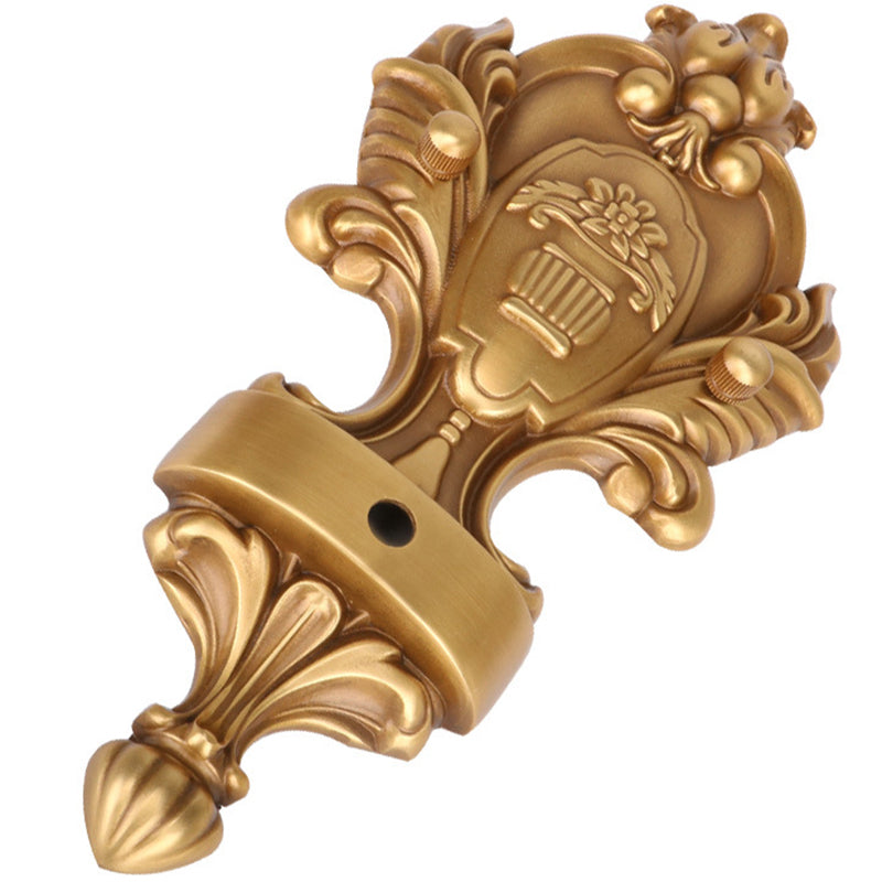 1 Bulb Petal Wall Lighting Fixture Vintage Style White Glass Wall Light with Golden Dolphin Deco