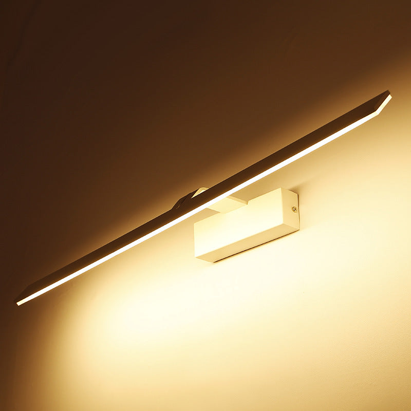 Minimalisme moderne Vanité de salle de bain en métal étanche en métal Lumières à LED acrylique linéaire