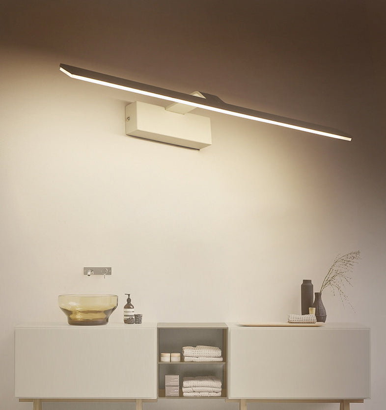 Minimalisme moderne Vanité de salle de bain en métal étanche en métal Lumières à LED acrylique linéaire