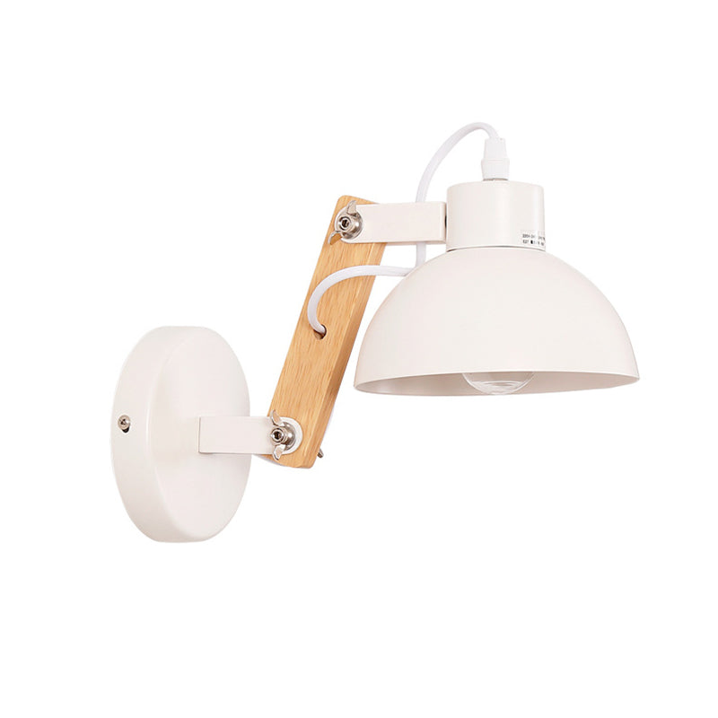 1 Lichtkuppel massiv Holz Wandleuchten mit Schwingarm 9,5 "Höhe Nordischer Stil Einfachheit Wandhalterung Licht