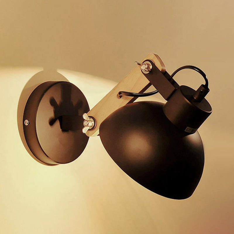 1 Lichtkuppel massiv Holz Wandleuchten mit Schwingarm 9,5 "Höhe Nordischer Stil Einfachheit Wandhalterung Licht