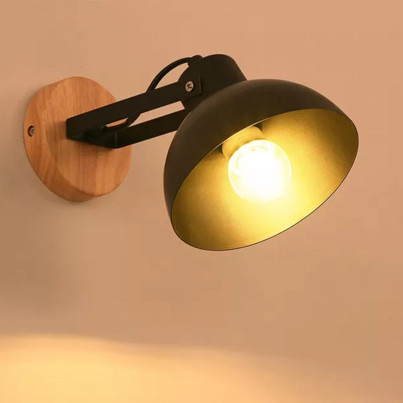 1 Lichtkuppel massiv Holz Wandleuchten mit Schwingarm 9,5 "Höhe Nordischer Stil Einfachheit Wandhalterung Licht