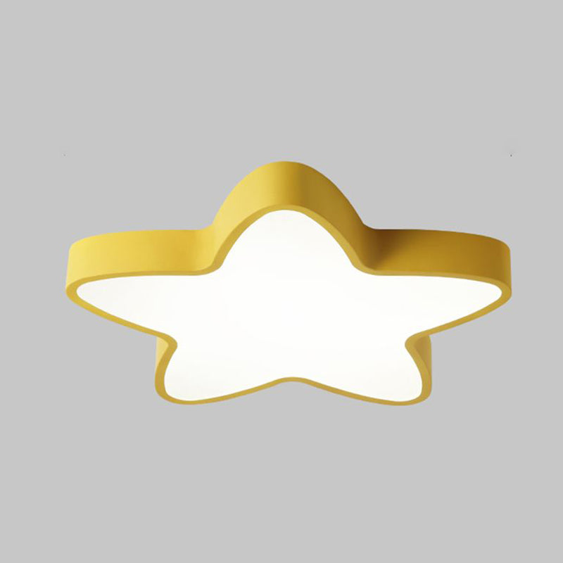 Plafonnier LED en forme d'étoile Macaron nordique en fer forgé pour chambre d'enfant
