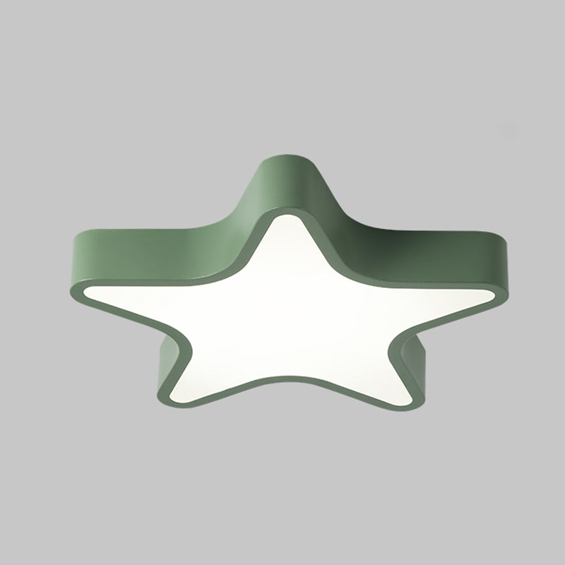 Plafonnier LED en forme d'étoile Macaron nordique en fer forgé pour chambre d'enfant