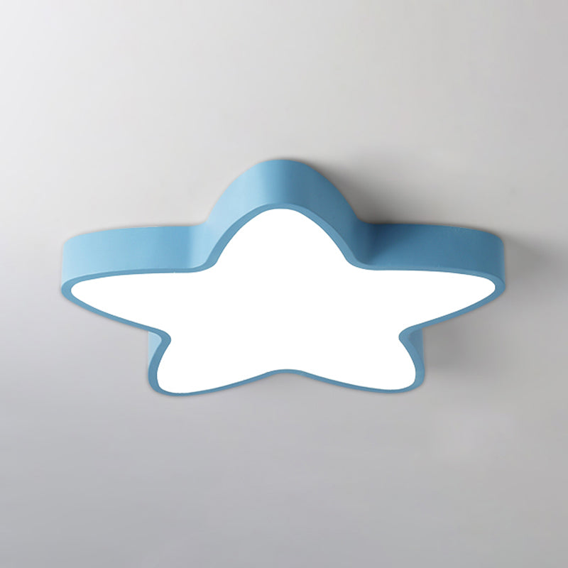 Plafonnier LED en forme d'étoile Macaron nordique en fer forgé pour chambre d'enfant