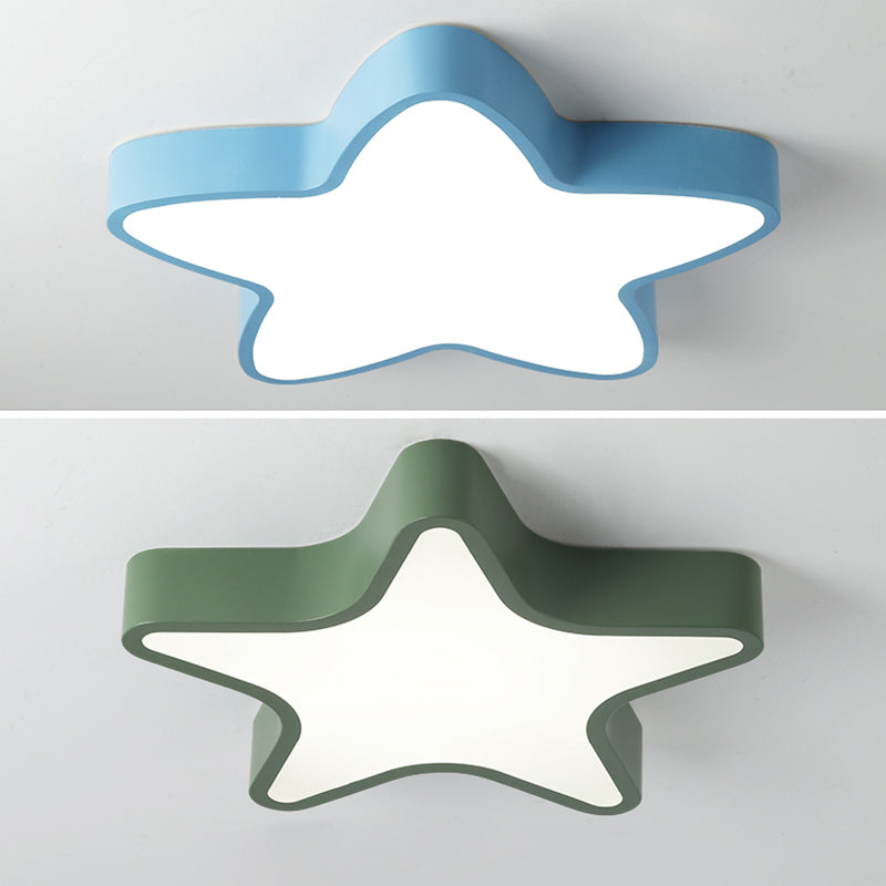 Plafonnier LED en forme d'étoile Macaron nordique en fer forgé pour chambre d'enfant