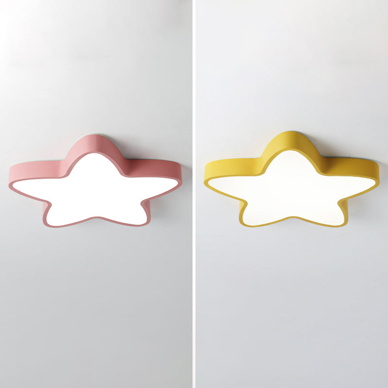 Plafonnier LED en forme d'étoile Macaron nordique en fer forgé pour chambre d'enfant