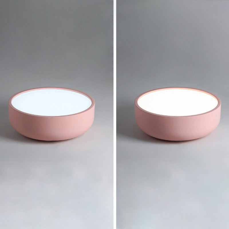 Plafonnier Macaron à 1 tête, matériau en fer, lumière blanche acrylique, éclairage encastré pour salon