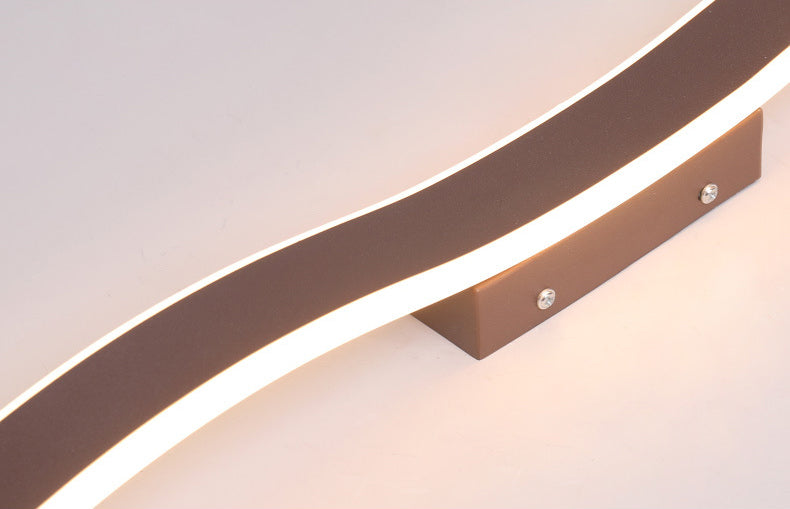 Wave Metal Semi Flush Mount Lighting Minimalist LED Coffee Semi Flush Ceiling Light