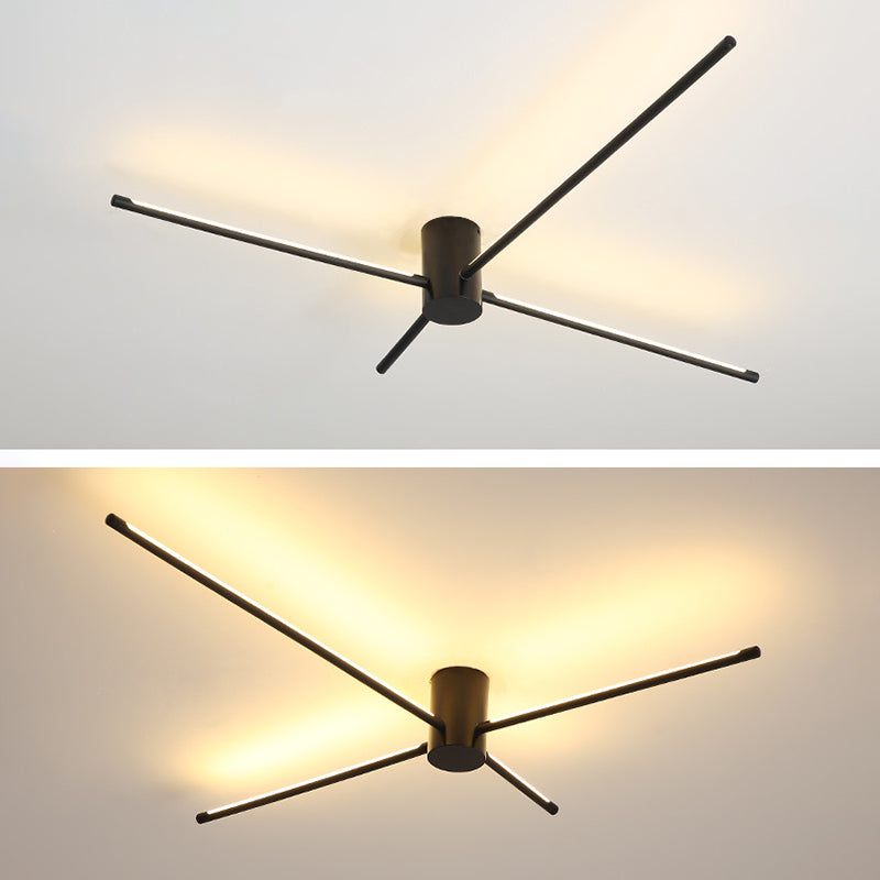 Strips Halbbündige Deckenleuchte Moderner Metall-LED-Deckenleuchte für halbbündige Montage