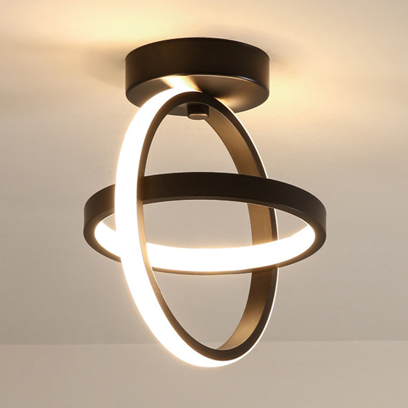 Geometrische semi -flush mount light moderne eenvoud aluminium plafond verlichtingsarmaturen voor slaapkamer