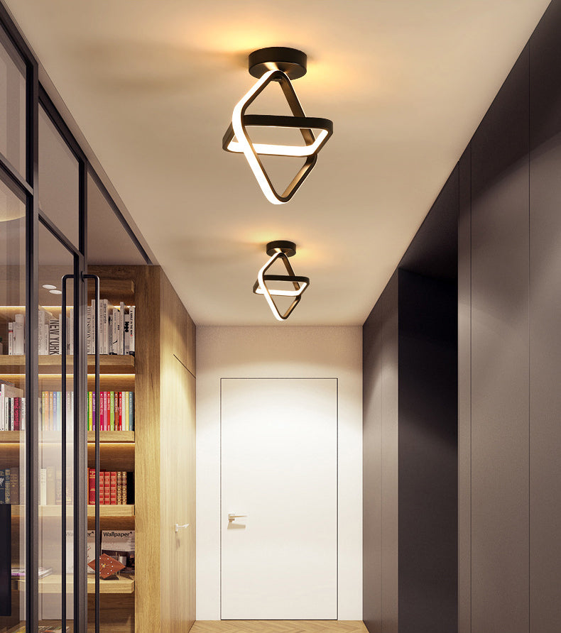 Lumo moderno a corto semifulco geometrici Modern Simplicity Alluminio Apparecchi a soffitto per camera da letto