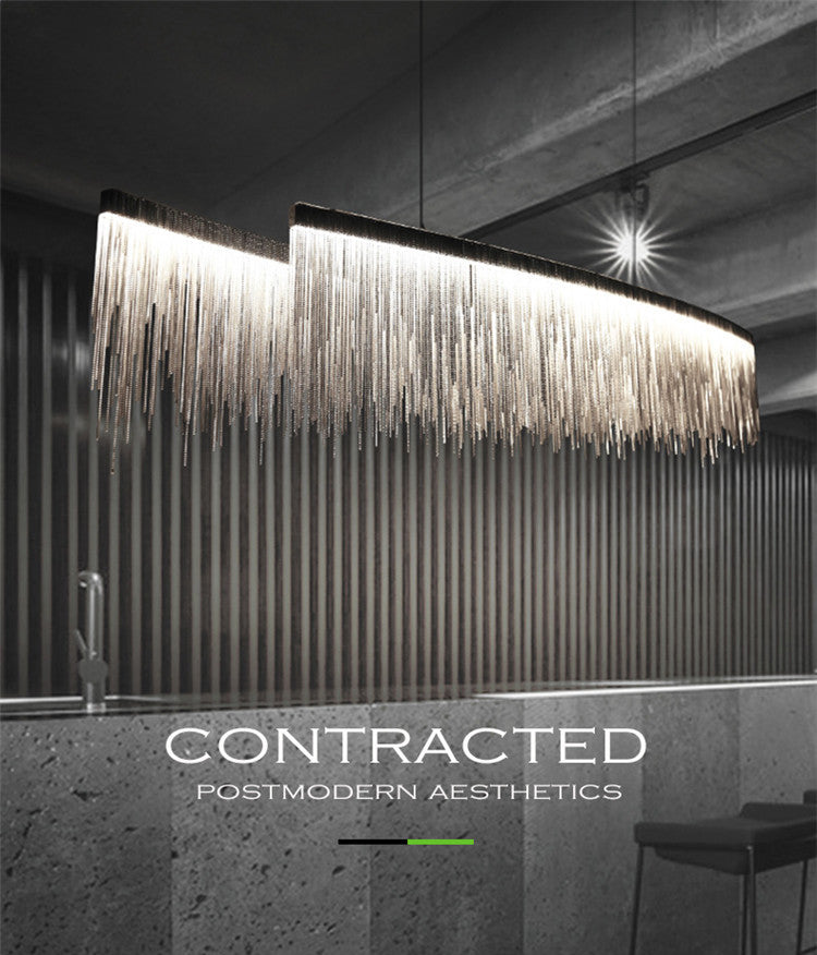 Aluminium kwast LED kroonluchter postmoderne stijl ophanglicht over eettafel