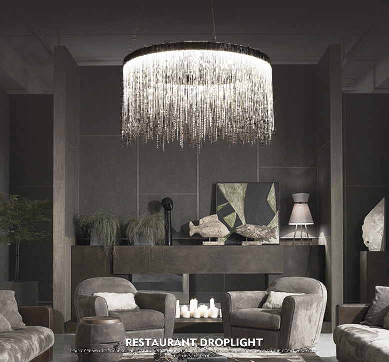 Aluminium kwast LED kroonluchter postmoderne stijl ophanglicht over eettafel