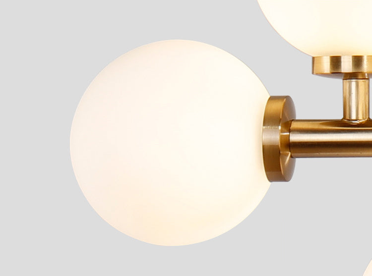 Opal Glass Bubbles Island Lighting Minimalistic Gold Suspension Lamp for Dining Room