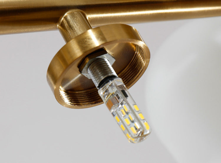 Opal Glass Bubbles Island Lighting Minimalistic Gold Suspension Lamp for Dining Room