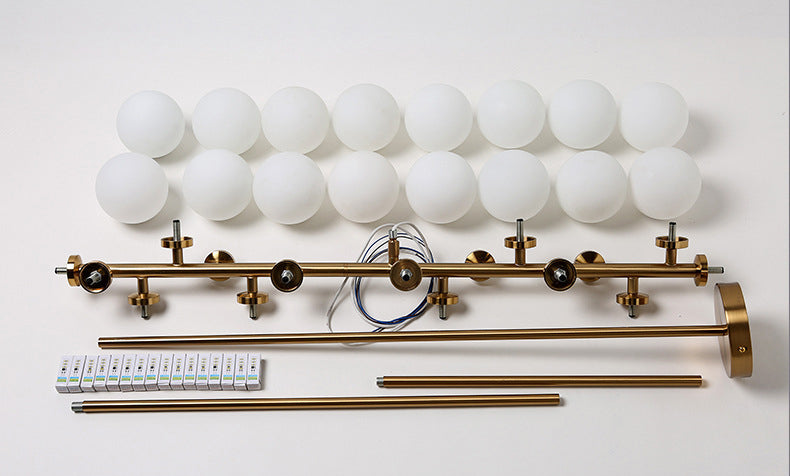 Opal Glass Bubbles Island Lighting Minimalistic Gold Suspension Lamp for Dining Room