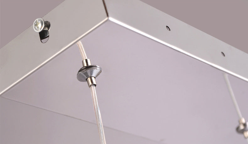 Flow Shaped Hanging Lamp Minimalist Acrylic Dining Room LED Island Light in White