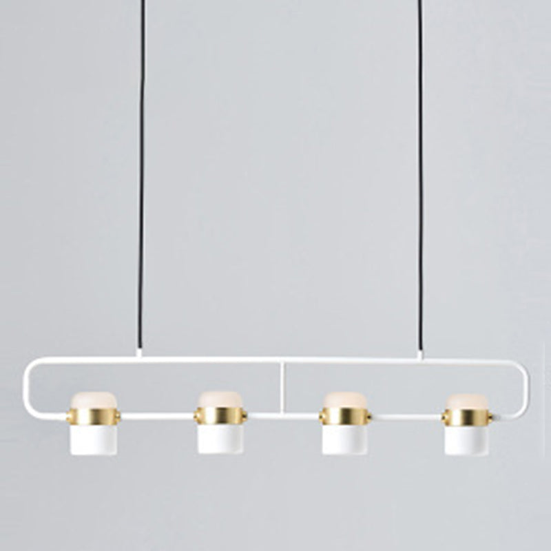 Minimalismo moderno rettangolo isola illuminazione a sospensione LED LED Cilindro sfumatura Il soffitto dell'isola per soggiorno per soggiorno