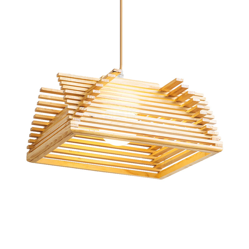 Modernista 1 Bulbo Posto Iluminación Beige Beige Capazing Lighting Lights con sombra de madera