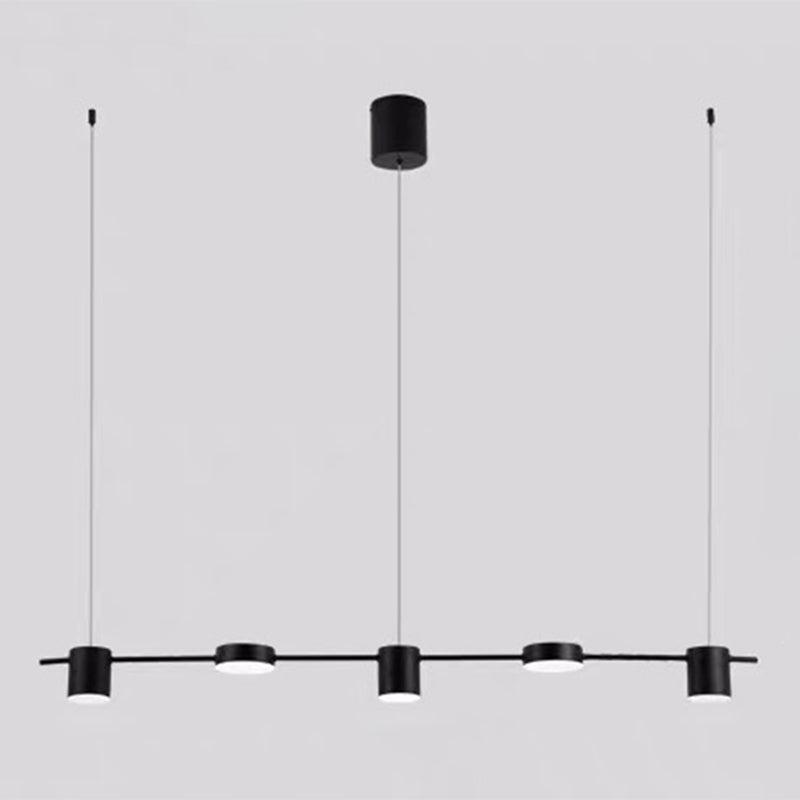 Minimalist Linear Island Lighting Metal 5-Light Dining Room LED Hanging Pendant Light