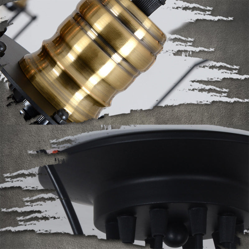 Spider metalen hanglamp armatuur industrieel retro restaurant plafond hang licht in zwart