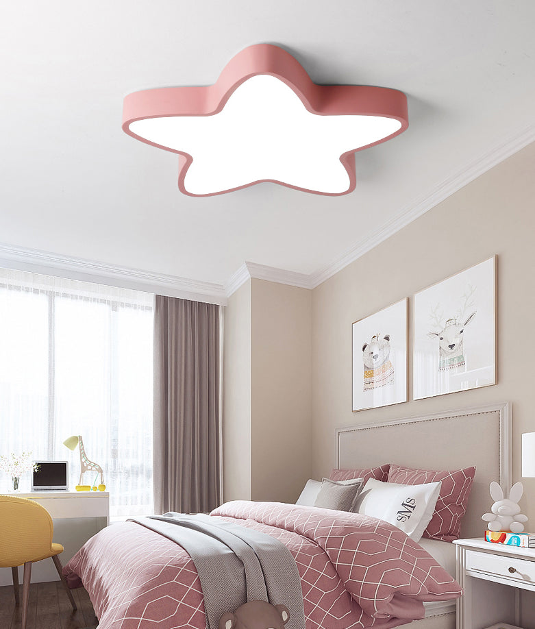 Nordic Macaron stervorm LED-plafondlamp smeedijzeren plafondlamp voor kinderkamer