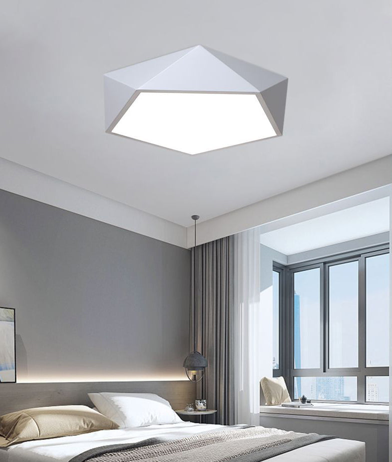 Modern Simplicity Paint Process Acryl Plafond Light Polygon Shape voor Slaapkamer