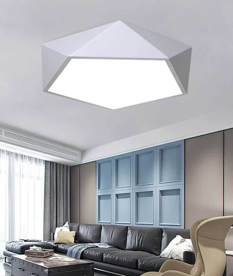 Modern Simplicity Paint Process Acryl Plafond Light Polygon Shape voor Slaapkamer