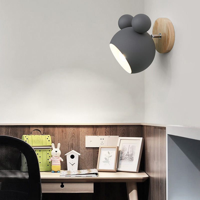 Nordic Modern Simple Children Style Panda Macaron Bedroom Wall Lamp