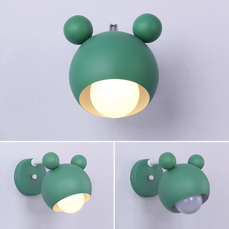 Nordic Modern Simple Children Style Panda Macaron Bedroom Wall Lamp