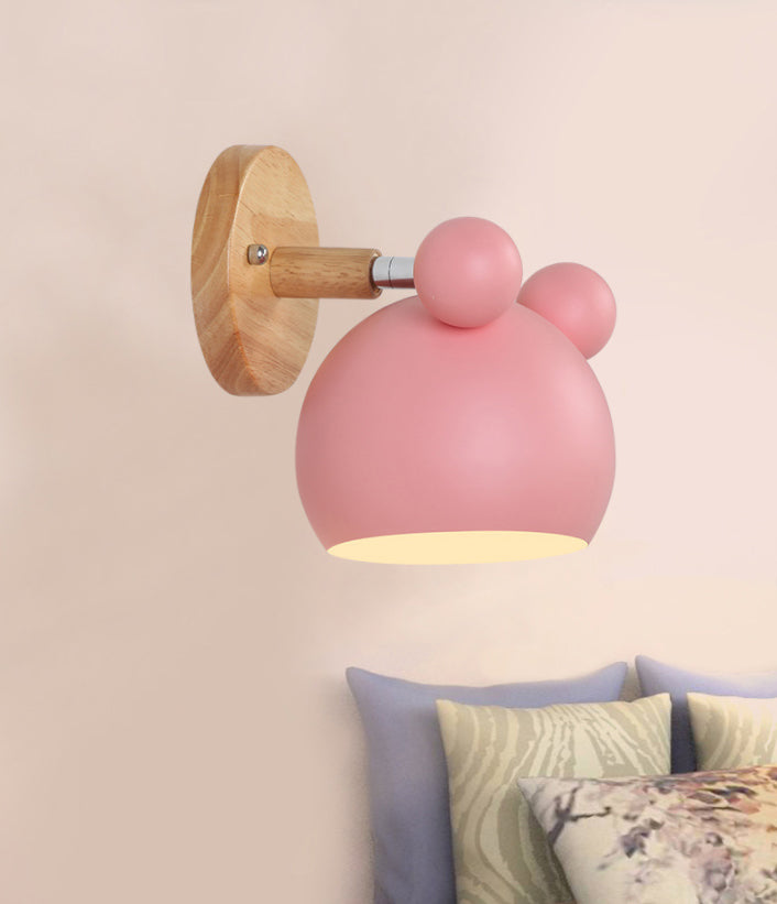 Nordic Modern Simple Children Style Panda Macaron Bedroom Wall Lamp