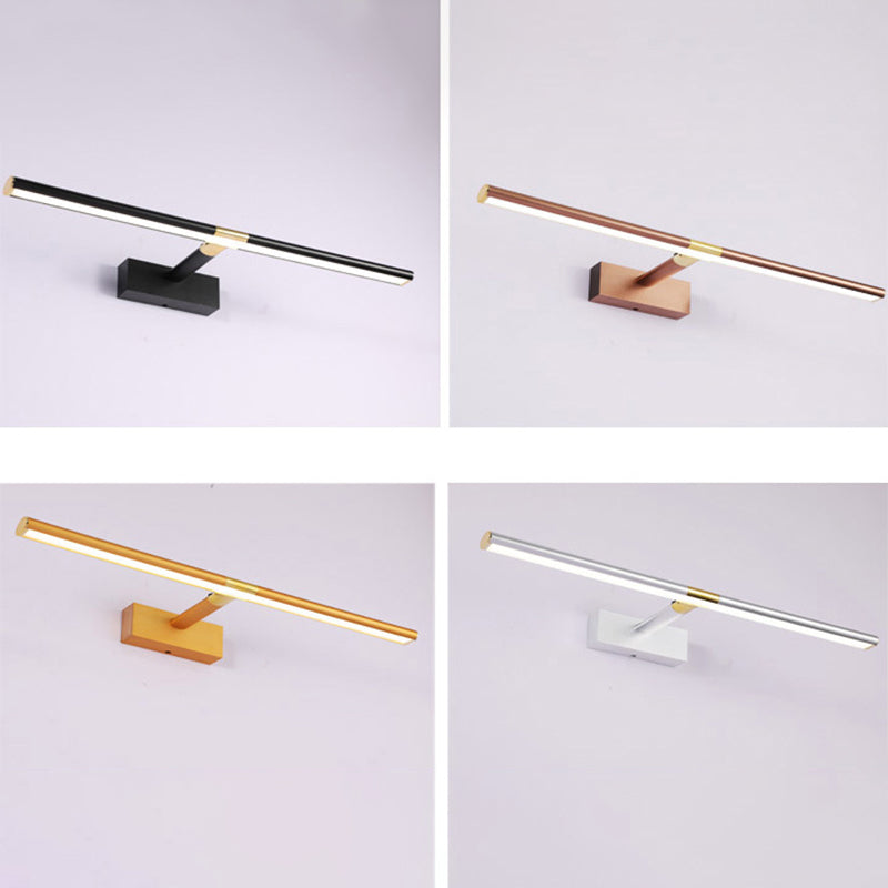 Elongated Vanity Light Fixtures Modern Simplicity Metallic Wall Mount Lamp for Bathroom