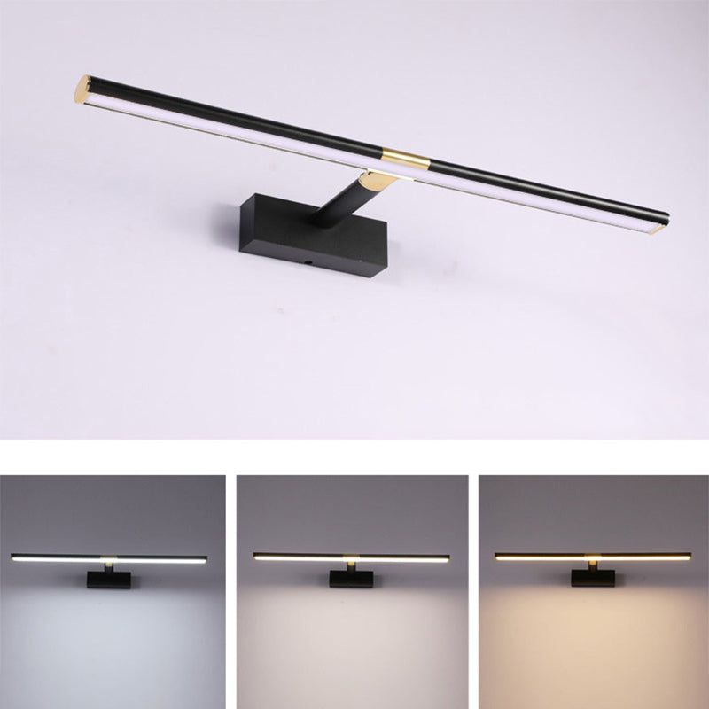 Elongated Vanity Light Fixtures Modern Simplicity Metallic Wall Mount Lamp for Bathroom