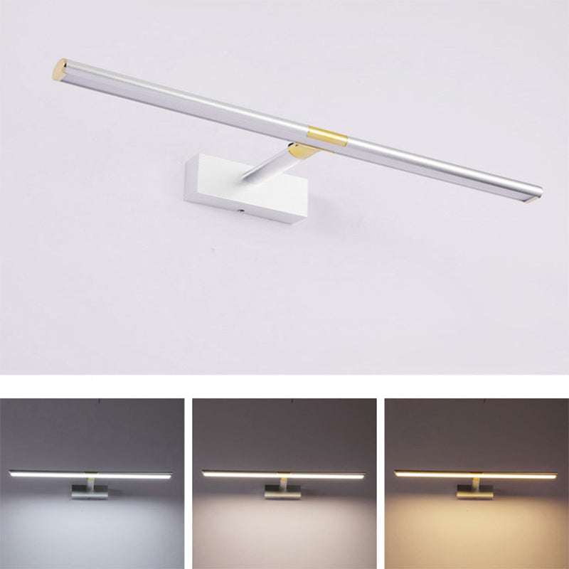 Elongated Vanity Light Fixtures Modern Simplicity Metallic Wall Mount Lamp for Bathroom