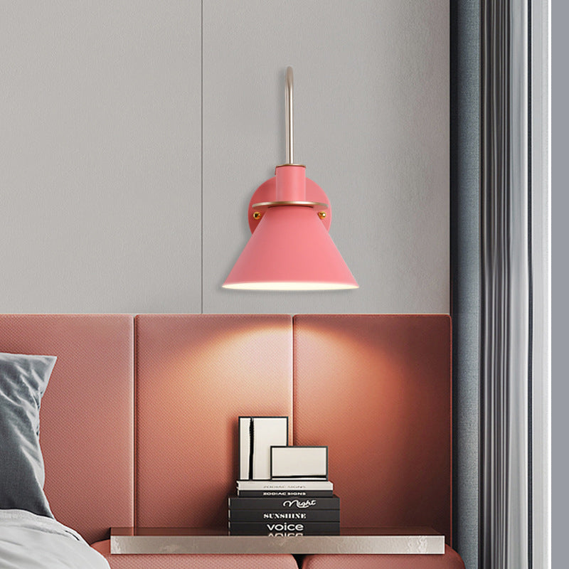 1 testa Macaron Iron Wall Sconce Plampshade Lampade per camera da letto