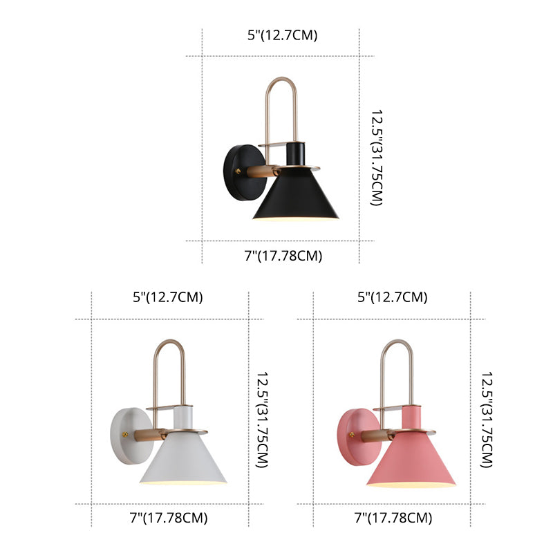 1 testa Macaron Iron Wall Sconce Plampshade Lampade per camera da letto