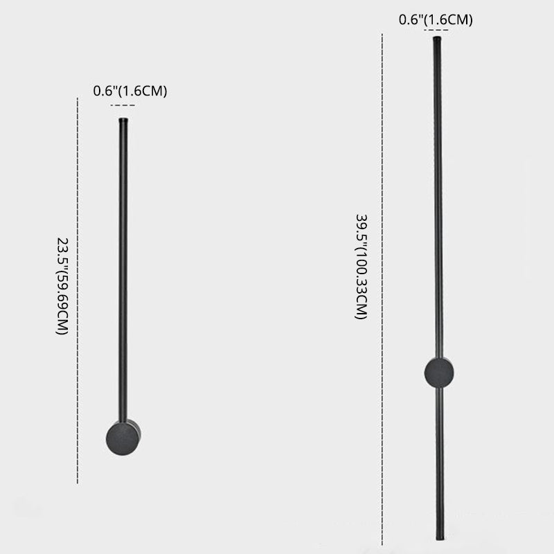 Luz de pared de dormitorio negro de aluminio de estilo simple moderno