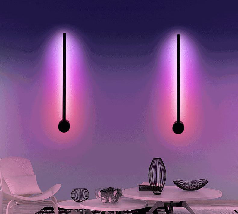 Luz de pared de dormitorio negro de aluminio de estilo simple moderno