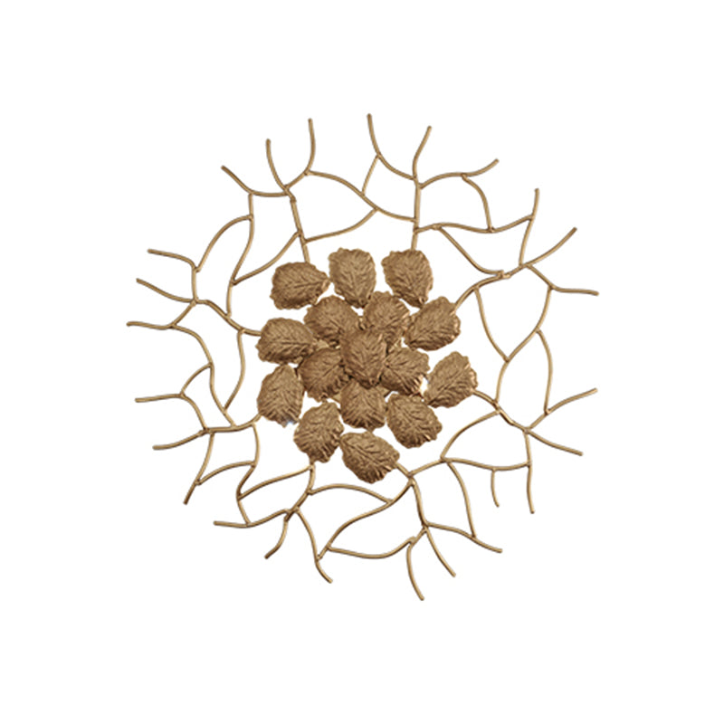 Moderne Stilrunde Wandlampe 3 Lichter Aluminium Wandbeleuchtung mit dunklem Kaffee/Blattgold Design