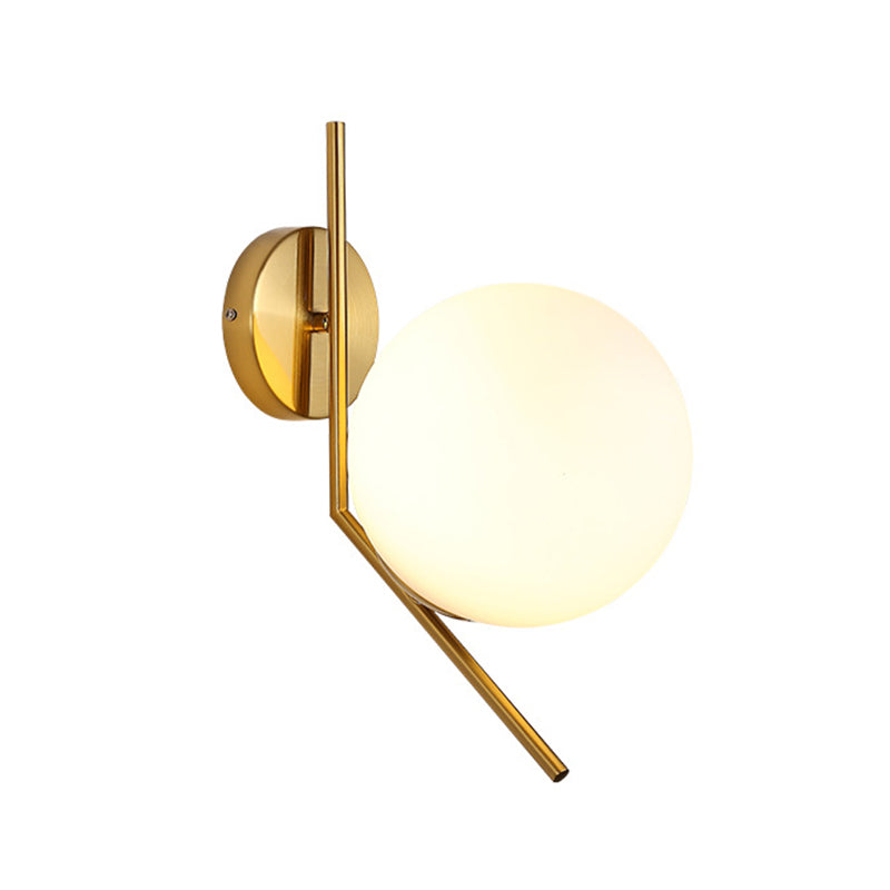 Nordic Postmodern Simple Art Glass Ball 1 Head Milk White Wall Lamp